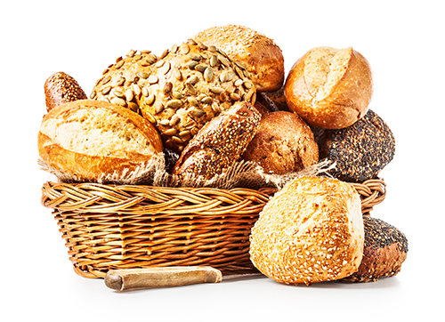 Basket of bread buns